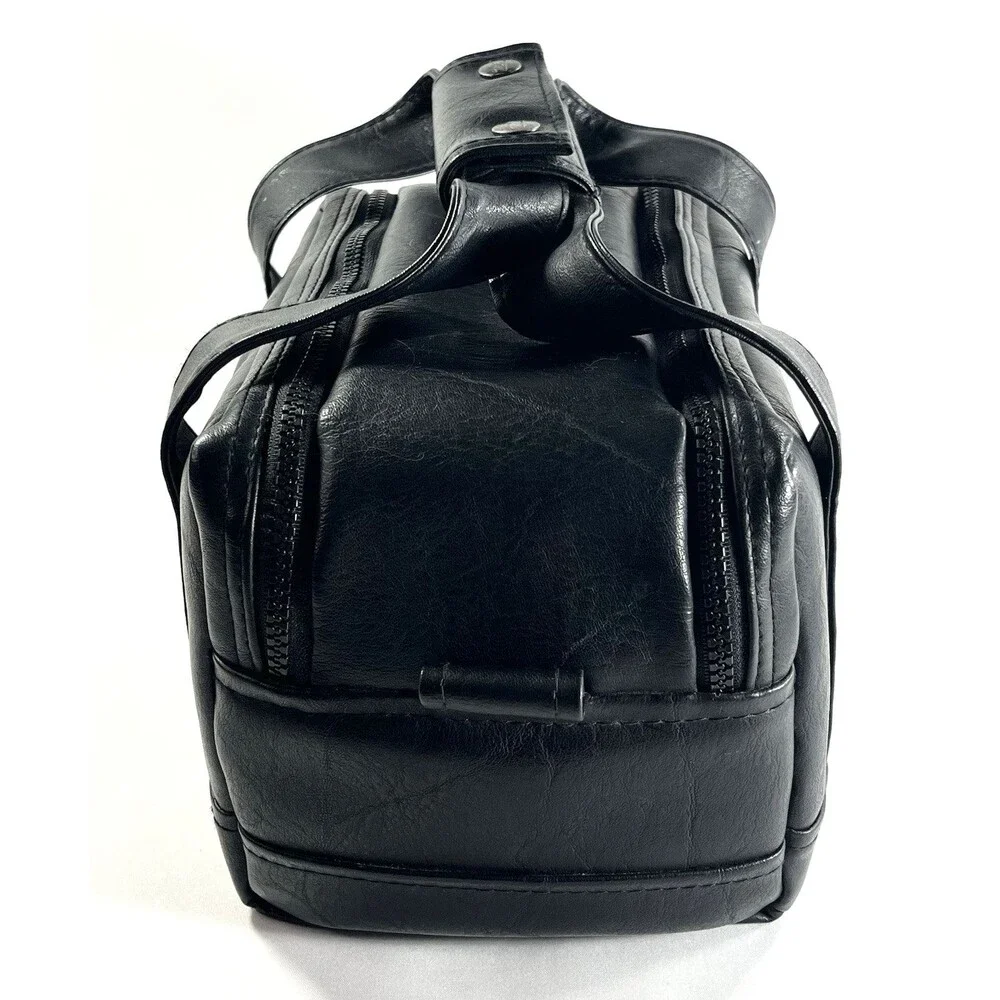 Vintage Z STREET Leather Camera Camcorder Zipper Bag with Handle